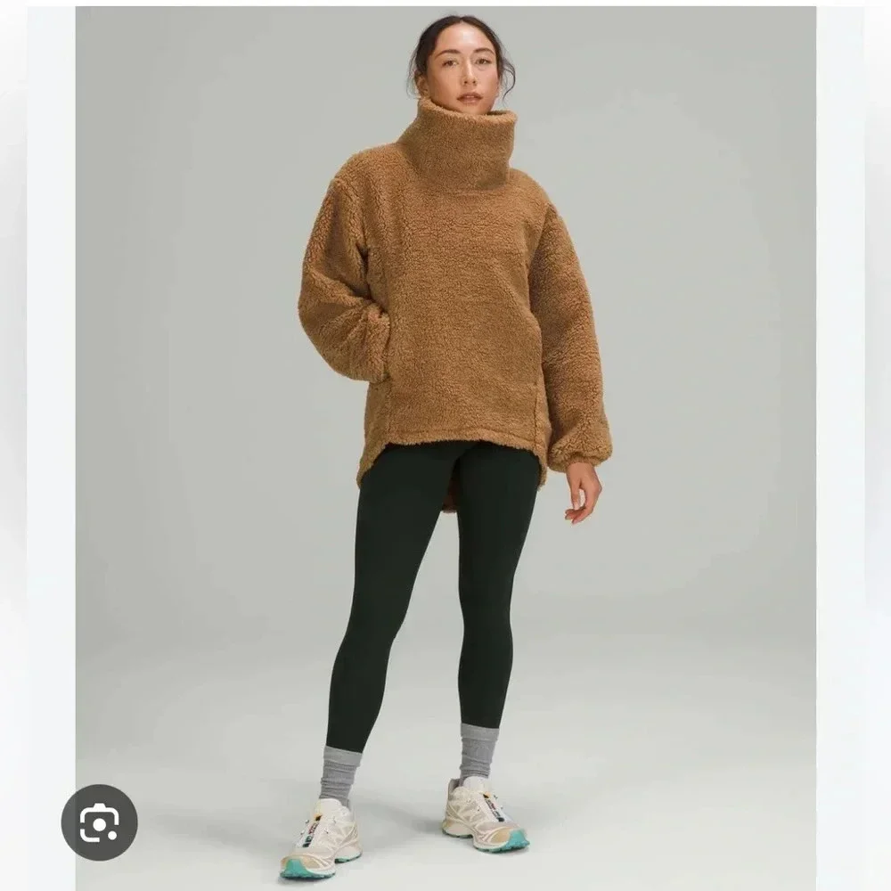 Lululemon tan brown warmth restore long pullover sz 6